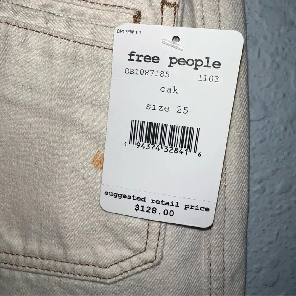 Free People Go Easy Womens Denim Distressed Bootcut Jeans